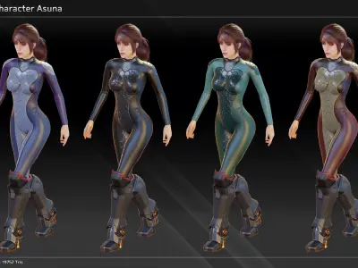 Free Test Character Asuna Free low-poly 3D model