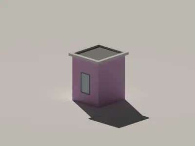 Low Poly Kiosk Stand Low-poly 3D model