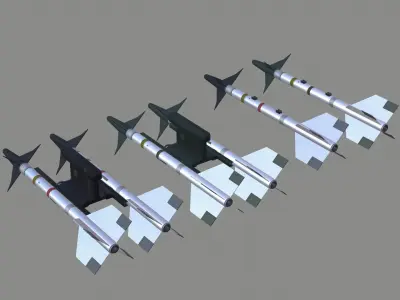 AIM-9M heatseeker - US Fighter A2A missile low poly Low-poly 3D model
