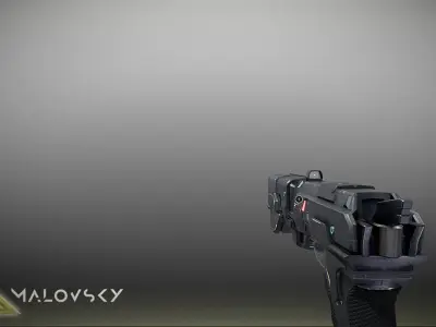 Sci-Fi Gun Game Ready Low-poly 3D model