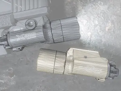 Surefire X300U-B Weapon Mounted Light Low-poly 3D model