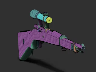 RIFLE  MAUSER GEWEHR 98  Low-poly 3D model
