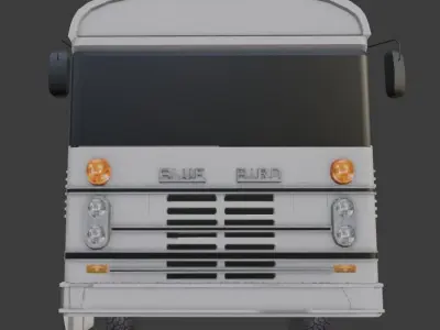 Bluebird bus Low-poly 3D model