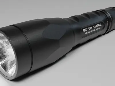 3d TACTICAL FLASHLIGHT LED 3D model