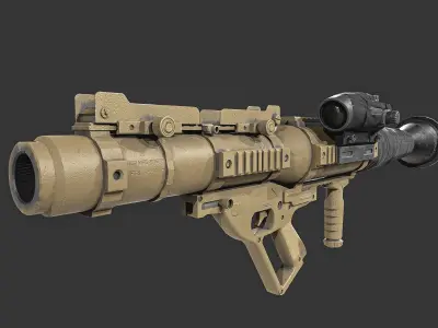GS-777 Rocket Launcher With Ammunition Low-poly 3D model