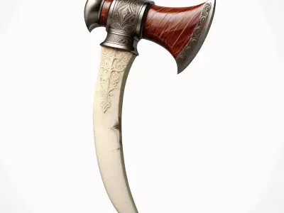 Ornate Fantasy Ceremonial Axe 3D model