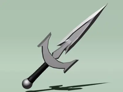 Low poly dagger sword Free low-poly 3D model