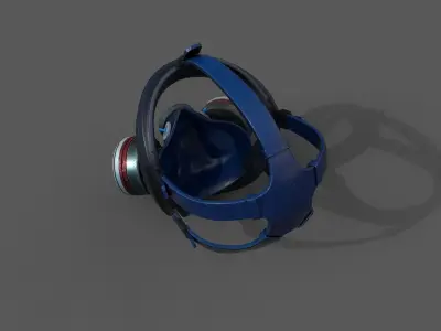 Gas mask helmet 3d model military combat  Low-poly 3D model