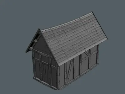 High Quality Medieval house - Building B Low-poly 3D model