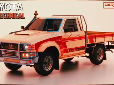 Toyota F70 Technical pickup Low-poly 3D model
