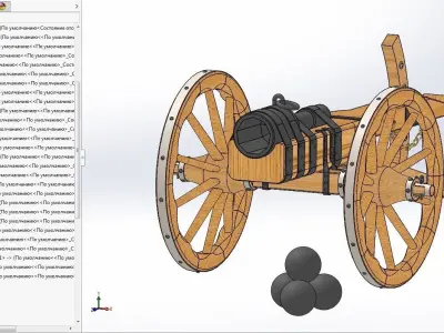 Medieval cannon 3D model