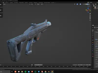 Sci-Fi SubMachine Gun 01 Low Poly Game Ready Asset Low-poly 3D model