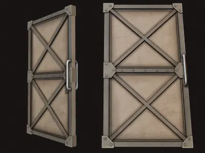 Steel Door Low-poly 3D model