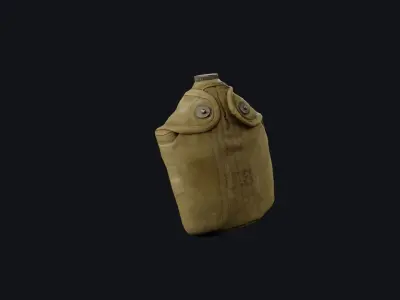 World War 2 US Water Jug Low-poly 3D model