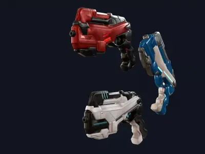 Sci-Fi Heavy Blaster Low-poly 3D model purchase