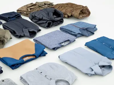 Clothing collection 25 items jeans coat shirt jacket pullover  3D model