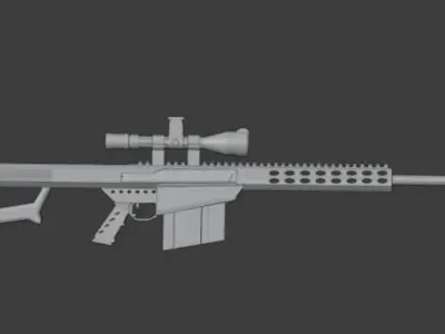 sniper Barrett cal Low-poly 3D model