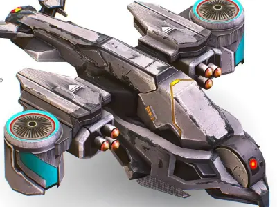 Low Poly 3d Model Flying Military Drone Low-poly 3D model