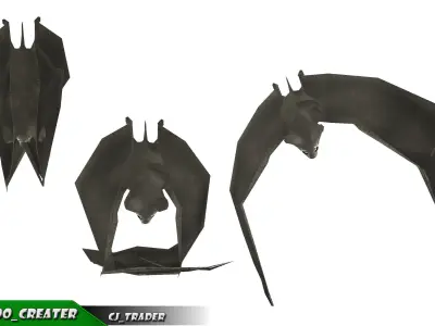Low-poly Bat Rigged Animated Low-poly 3D model