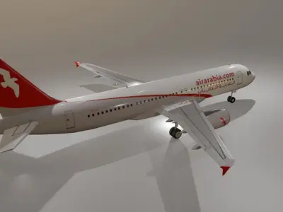 Air Arabia airbus a320-214 3D model Low-poly 3D model