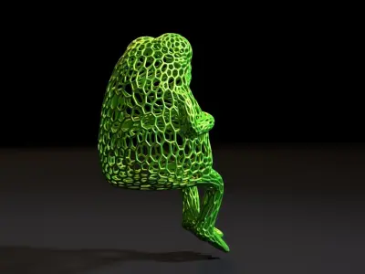 Frog sitting 3D print model