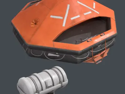 liferaft throw overboard (DK-16) 3D model