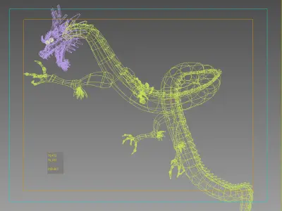 Chinese Gold Dragon Low-poly 3D model