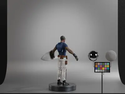 The Patriot - Eli Bradley Low-poly 3D model