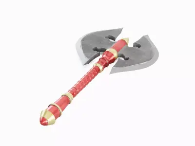 Stylized War Axe 06 Low-poly 3D model