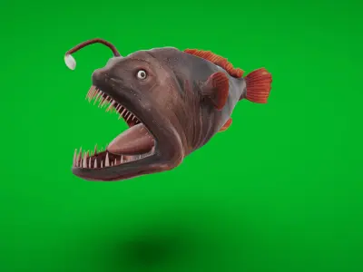 Angler Fish Low-poly 3D model