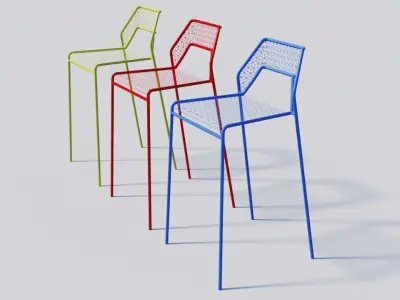Cafe bar stool Free 3D model