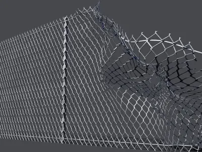 Simple Chainlink Fencing Panels Free low-poly 3D model