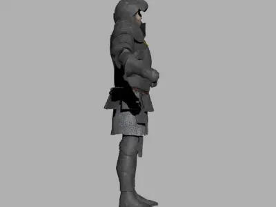 knight in armor Low-poly 3D model