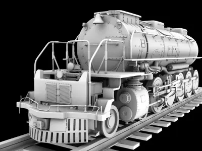 Realistic Train Locomotive 3D Model 3D model