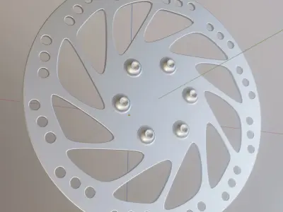 E-Scooter Disc Brake with Procedural PBR Material Setup 3D model