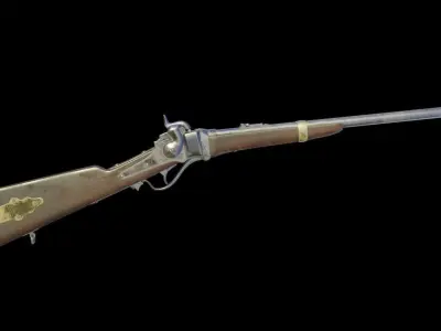 M1859 Sharps Carbine Low-poly 3D model