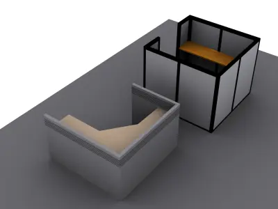 Cubicles Office Low Poly Free low-poly 3D model