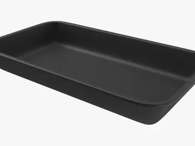 Foam Food Tray v2 Black 3D model