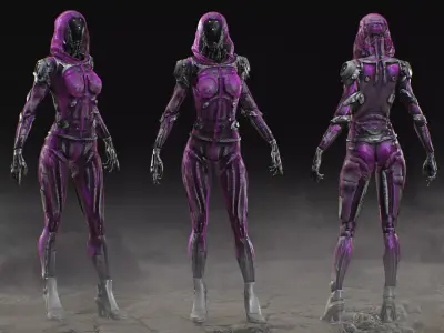 Sci Fi Robot Aurora Low-poly 3D model