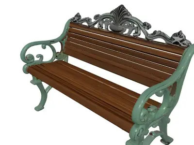 Classic Ornate Park Bench 3D model