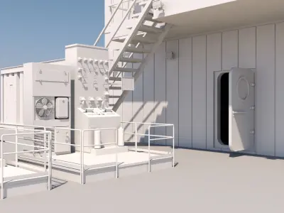 Industrial building 3D model