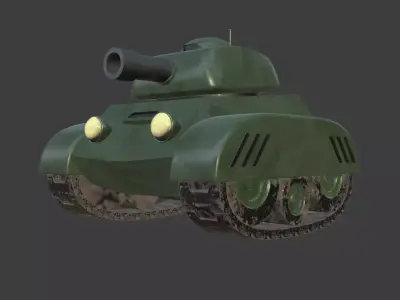 Stylized Tank Rigged 3D model