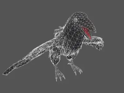 Raven Low-poly 3D model