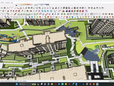 Highrise apartment building complex 3d model 3D model