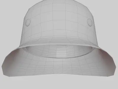 German M35 Afrika Korps Helmet Damaged Low-poly 3D model