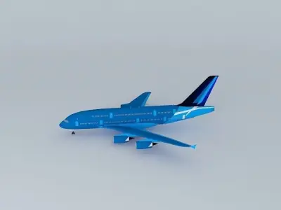A380 800 AAO with interior Free 3D model