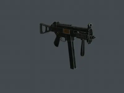 UMP-45 gun Low-poly 3D model