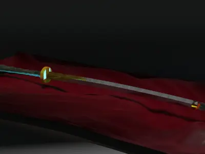 samurai sword katana Low-poly 3D model