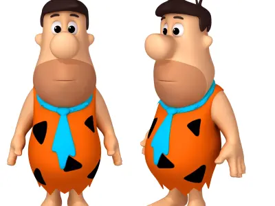 Fred Flintstone Cartoon 3D model