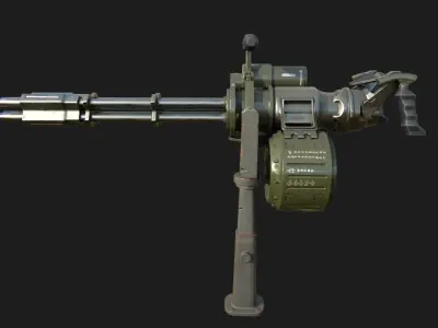 Minigun M134 low-poly 3d model Low-poly 3D model